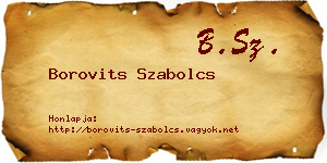 Borovits Szabolcs névjegykártya